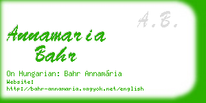annamaria bahr business card